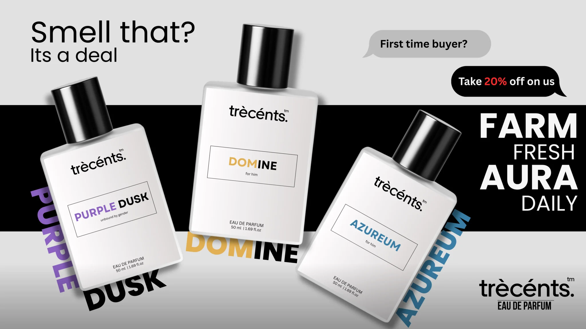 Black and Gray Bold Typography Perfume Promotion Instagram Post